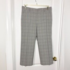 Y2K Madison Plaid Tailored Capri Pants Gray Blue Size 10